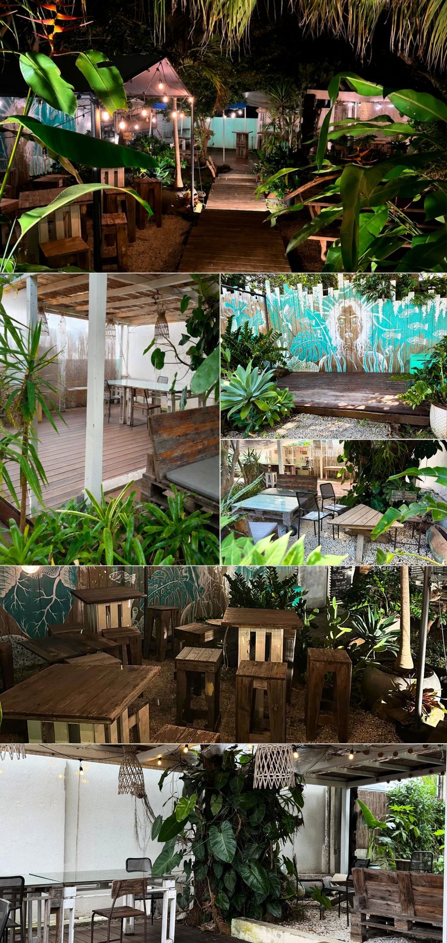 Vue d'ensemble du Jardin Caché, espace de réception tropical à Nouméa.